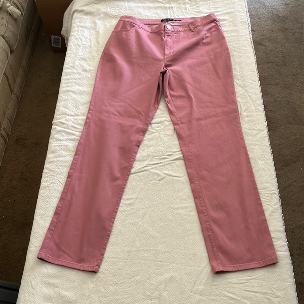 NWOT Lafayette 148 pink cotton pants size 14